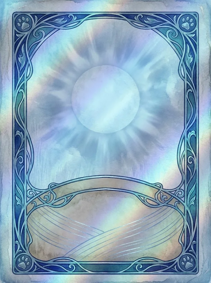 Rare card frame — deep blue holographic