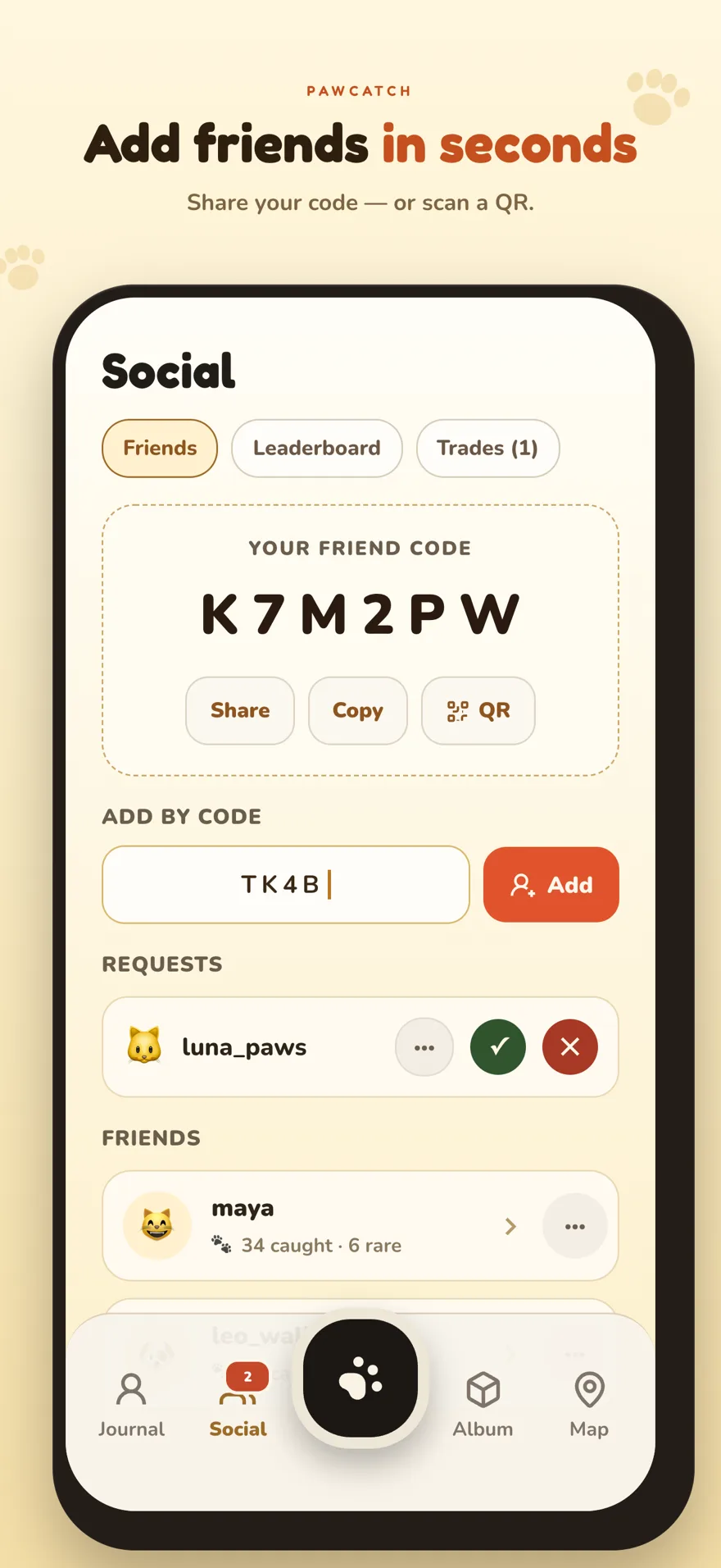 Screenshot: Add friends