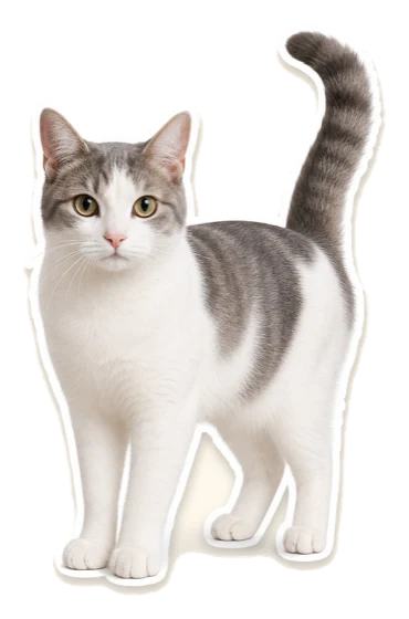 Nimbus the cat as a die-cut sticker